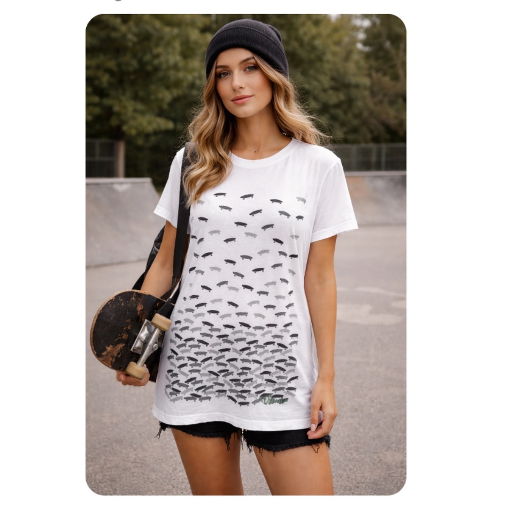 VANS White Skate Board Graphic T-Shirt Size Jrs XL